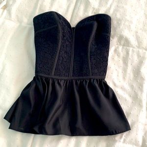 Lace peplum bustier style top.